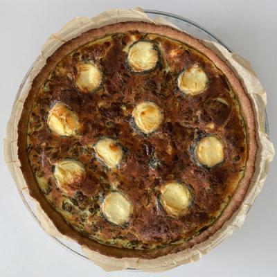 Recette de la Quiche chèvre, courgette et basilic (sans gluten)